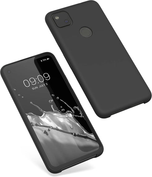 kwmobile TPU Silicone Case for Google Pixel 4a, Soft Finish Phone Cover (Black Matte)