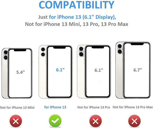 OT ONETOP 13 6.1 Inch ONETOP Compatible with Magsafe for iPhone Wallet Case with Card Holder, PU Leather Kickstand RFID