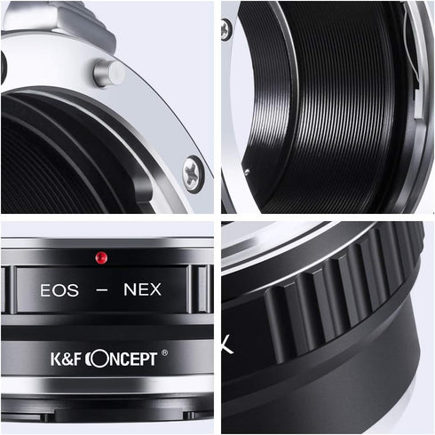 K&F Concept Lens Mount Adapter for Canon EOS Lens to Sony Alpha Nex E-Mount Camera Body, Manual Focus