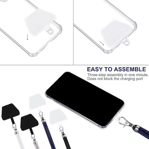 Weewooday 4 Pcs Phone Lanyard Crossbody Strap, Universal Cellphone Neck Lanyard with Patch for Women, Anti Theft