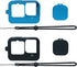 SIOTI Hero12 Black Protective Case, 2 Packs (Blue + Black) with Lanyard + Lens Cap for Go Pro Hero 9/10/11/12