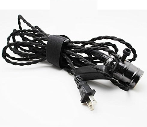 50-PCS Black Hook and Loop Reusable Fastening Cable Tie Down Straps - 0.8" x 8"