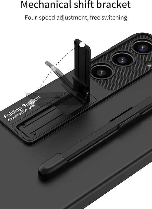 Samsung Galaxy S24 Plus Case with Pen and Adjustable Kickstand, Anti-Shock, Slim Texture Case, Supports Wireless
