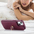 iPhone 15 Case with Card Holder and Strap for Women, Crossbody Lanyard, Stand Ring Kickstand, Phone Wallet Cases 6.1