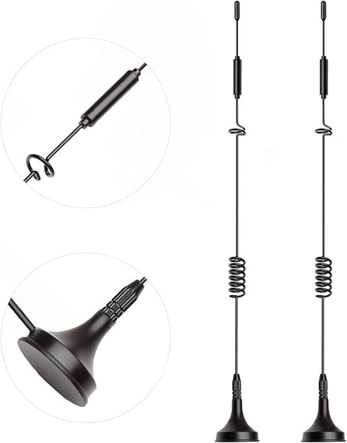 BINGFU 4G 8dBi (2-Pack) 4G LTE Antenna Magnetic Base MIMO SMA Male Antenna Compatible with LTE Wireless CPE Router
