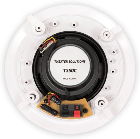 Theater Solutions TS50C 5.25-Inch In Ceiling Speakers, Surround Sound Home Theater Pair, White