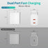 USB C Wall Charger - Fast 20W PD Power Adapter with Dual Type C Port for iPhone 15 Series, iPad Pro, AirPods (2Pack 3.3