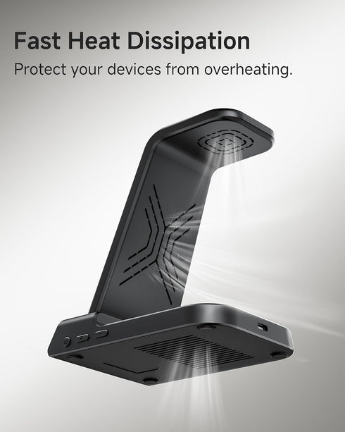 Wireless Charger for iPhone 16, 3 in 1 Charging Station for Apple Watch and AirPods