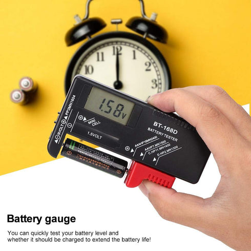 Battery Tester, Model BT-168D Checker for AAA C D 9V 1.5V Button Cell Batteries