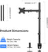 Suptek MD6821 Single Monitor Arm Desk Mount, Fully Adjustable for 1 Screen up to 32 inch, Extra Tall 31.5 inch Pole,