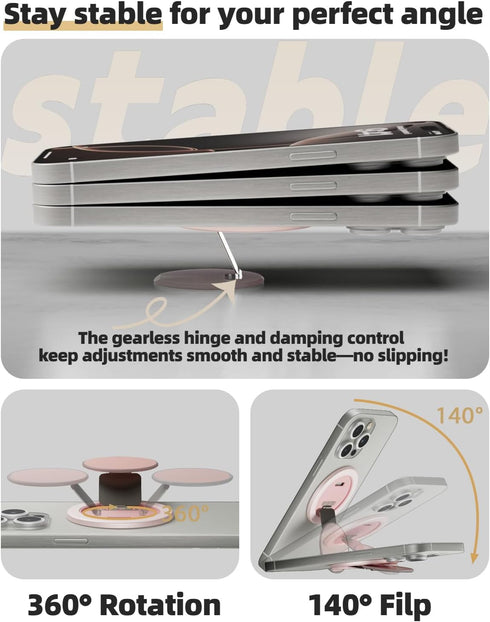 SEMBO 360 16/15/14/13/12 YIUS Ultra-Thin for MagSafe Phone Grip, Multi-Angle Cell Phone Ring Holder Stand with Flexible
