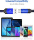 JSAUX Micro USB Cable (2-Pack 3.3FT+6.6FT) Nylon Braided Charger for Galaxy S7, S6, J7, Note 5, Kindle, MP3 - Blue