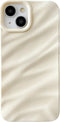 Caseative iPhone 14 Case, Water Ripple Pattern Curly Wave Shape, Soft Compatible Cover - White
