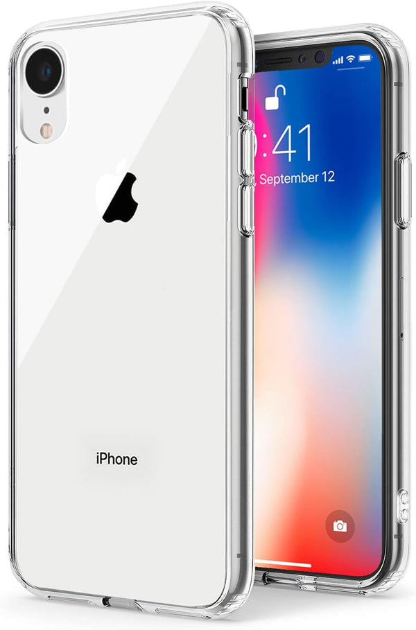 TENOC Phone Case for iPhone XR, Clear Non-Yellowing Protective Bumper Hard Back Cover for 6.1 Inch