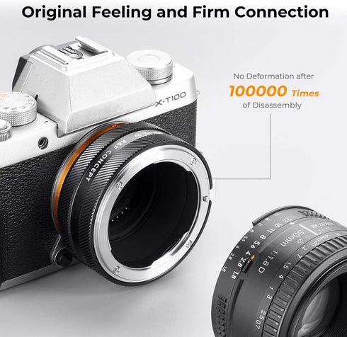 K&F Concept IV PRO NIK-FX Lens Mount Adapter with Aperture Control Ring for Nikon F Series Lens to Fujifilm X-Series