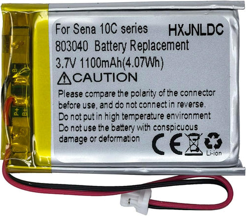 803040 3.7v 1100mAh Lithium Ion Battery Replacement for Sena 10C and 10C Pro Motorcycle Bluetooth Headset and DIY