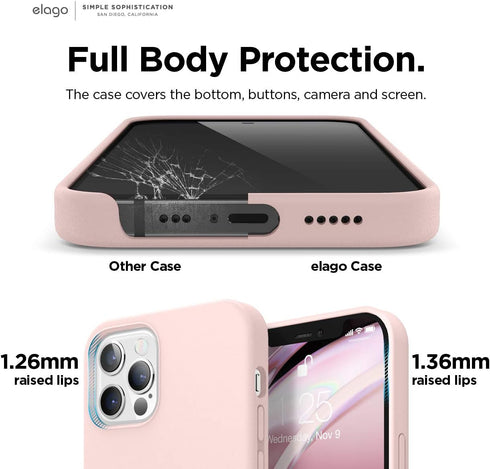 elago Magnetic Silicone Case for iPhone 12/12 Pro, Lovely Pink, Built-in Magnets, Compatible with MagSafe Accessories