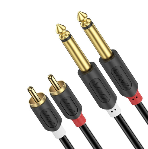 J&D Dual 1/4 inch TS to Dual RCA Stereo Audio Interconnect Cable,