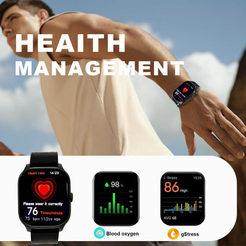 Smart Watch (Answer/Make Calls), 2024 Newest 2.01“Inch Fitness Tracker, Heart Rate/Sleep Monitor/Pedometer/Calories, Multiple Sports Modes, Waterproof Women's Men's Fitness Watch for Android iPhone