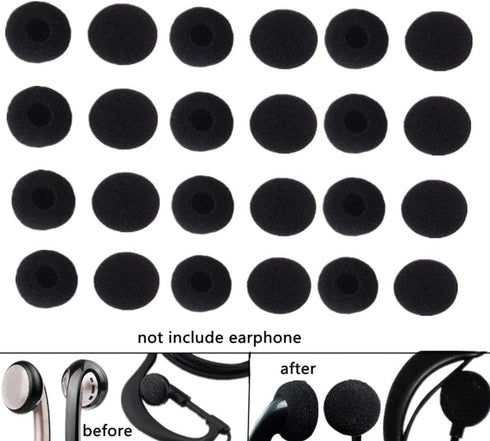Lsgoodcare 100 Pack Replacement Ear Foam for 18mm Earpiece Headphone Two Way Radio Walkie Talkie Headset