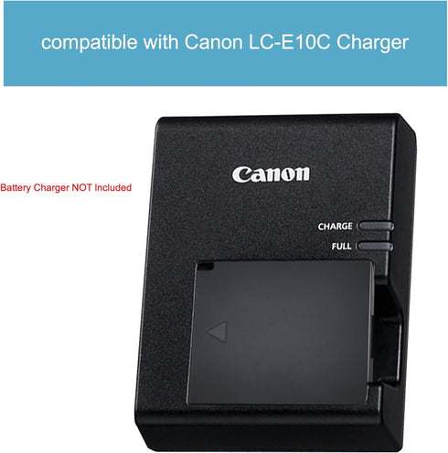 2-Pack LP-E10 Batteries for Canon EOS Rebel T7 T6 T5 T3, Kiss X50 X70, EOS 1100D 1200D 1300D Digital Camera