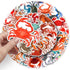 Jukome |50Pcs Crab Stickers Crab Waterproof Vinyl Decals for Water Bottles Laptop Luggage Cup Computer Mobile Phone