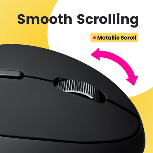 Perixx PERIMICE-819B Bluetooth Portable Vertical Mouse, Wireless 3-in-1 Multi-Device, Silent-Click, Black
