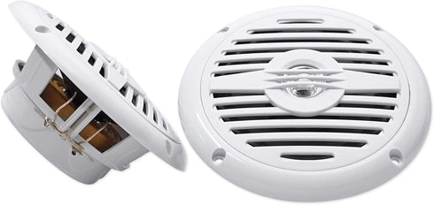 Rockville MS525W Pair 5.25" 400 Watt Waterproof Marine Boat Speakers, 2-Way White