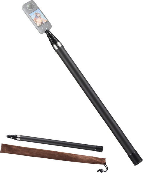 Sunydog Carbon Fiber Selfie Stick, 17.9-118in Portable, Compatible with X2/X3, Tripod Mount, 1/4-20