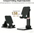 PTDFG Devices(1 Pack Adjustable Phone Stand for Desk - Foldable Cell Phone Holder for All Phones and Android Black)