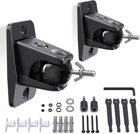 Borenbuir Surround Sound Rear Speaker Wall Mount, Ceiling Mount Bracket for Universal Satellite,