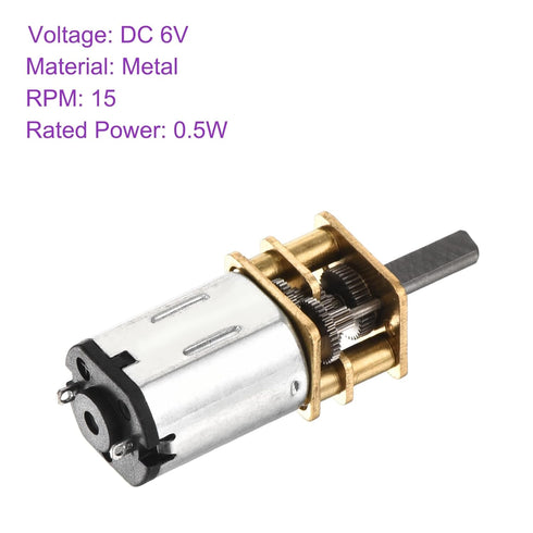 6V 15RPM 4 10mm DMiotech Rated Torque Output Shaft Length Micro DC Speed Reduction Motor Mini Metal Gearbox Motor