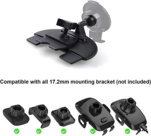 Replacement CD Slot Mount Base for Car Phone Holder, 17.2mm Ball Joint Magnetic GPS Mount