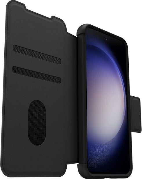 OtterBox S23 Galaxy Strada Series Case - Shadow (Black), Card Holder, Genuine Leather, Pocket-Friendly, Folio case