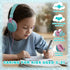 Volume Limited 85/96dB Kids Headphone Over-Ear/On-Ear Foldable Sound Noise Protection Headset with Inline AUX 3.5mm Cord w/Mic for Child School Cellphone Pad PC Notebook Cyan