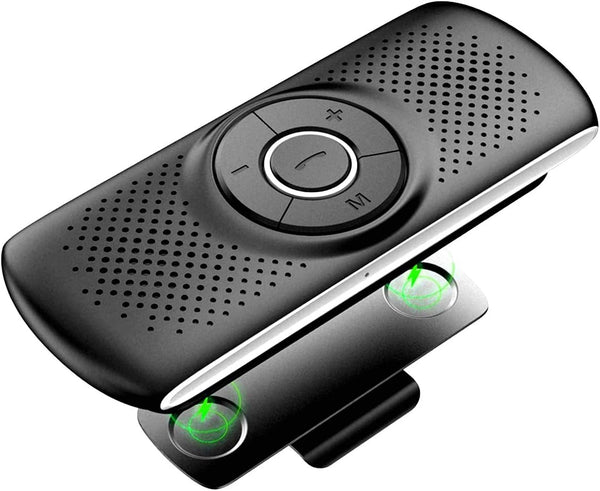Wireless in Car Handsfree Speakerphones, Portable Bluetooth Speaker, Stereo Sound Enhanced Bass, Built-in Mic, TF Card