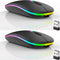 2 Pack Wireless Bluetooth Mouse, LED Dual Mode Rechargeable Silent Slim Laptop Mouse, Portable for Laptop/Desktop