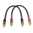 KOOKFJLLZ 1ft (2-Pack) Premium RCA Audio Cable - Heavy Duty Gold Plated Male to Male Subwoofer Cable with Low Noise