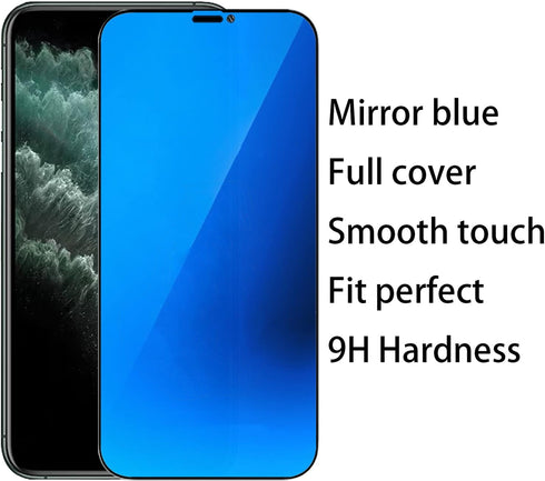 2 Pack Anti-Blue Privacy Tempered Glass for iPhone 11 Pro Max/iPhone XS Max, 9H Hardness Anti-Scratch Film