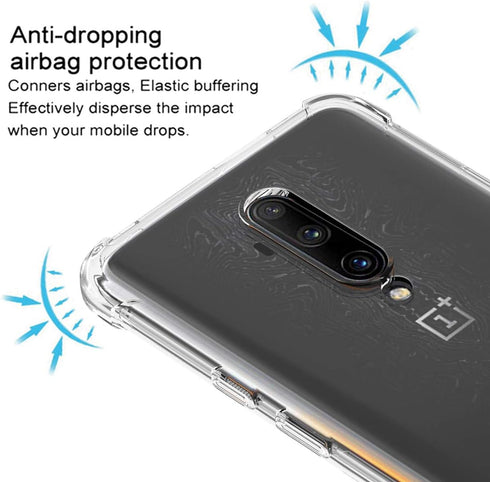 Osophter Clear Transparent Case for Oneplus 7T Pro - Reinforced Corners TPU Shock-Absorption Flexible Cell Phone Cover