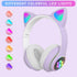 Wireless Over-Ear Headphones with Microphone, Bluetooth Cat Ear Headphones for Kids, Teens, Adults