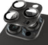 iPhone 15 Pro Max Camera Lens Protector - Full Coverage Metal, 9H Tempered Glass, Case Friendly, Titanium Black.