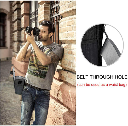 CADeN DSLR/SLR Camera Shoulder Bag: Large, Waterproof Case with Adjustable Shoulder Strap, Compatible for Nikon, Canon,