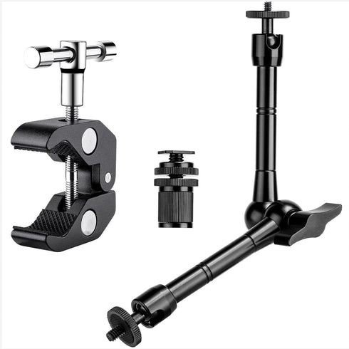 FOMITO 11 inch Magic Arm with Super Clamp, Adjustable Articulating Arm for DSLR Camera Rig, LCD Monitor, LED Lights