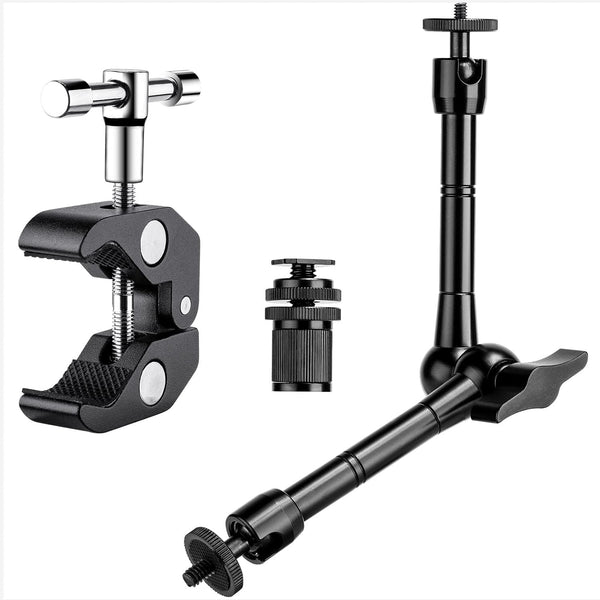 FOMITO 11 inch Magic Arm with Super Clamp, Adjustable Articulating Arm for DSLR Camera Rig, LCD Monitor, LED Lights