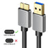 USB 3.0 A Male to Micro B Cable, 1.5ft Sync Cord for Toshiba, Seagate, Samsung, My Passport & More (Black & Gold)