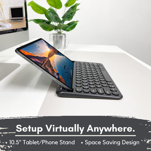 Macally Small Bluetooth Keyboard for iPhone, iPad, and Tablet - Multi Device Compatibility, 78 Key Wireless Keyboard