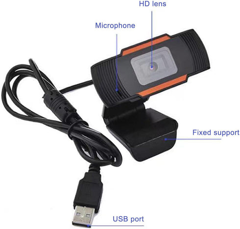 Lovskoo 480P Mic,110 Streaming Camera HD Webcam with Wide Angle, for Video Calling Recording Conferencing, USB Pc