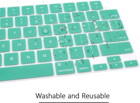 Stylish Keyboard Cover Silicone Protective Skin for MacBook Pro 14" 16" & Air 15" Clover Green