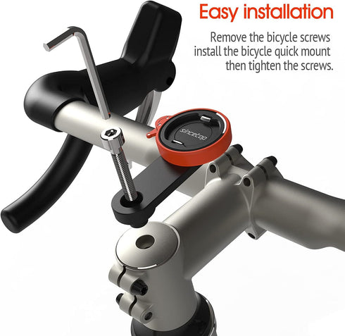 sincetop Bike Phone Mount for Mountain Bicycle, Universal Aluminum Road Bike Stem Cap Cell Phone Holder, Quick Release